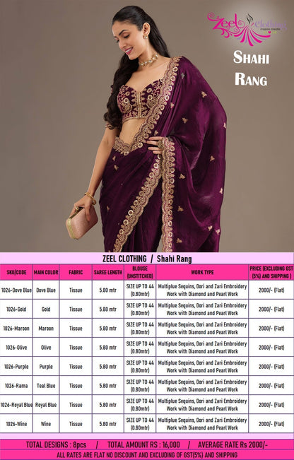 Tissue Saree with Sequin Work