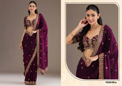 Tissue Saree with Sequin Work