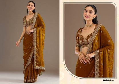 Tissue Saree with Sequin Work