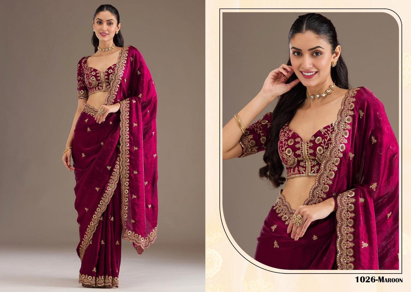 Tissue Saree with Sequin Work