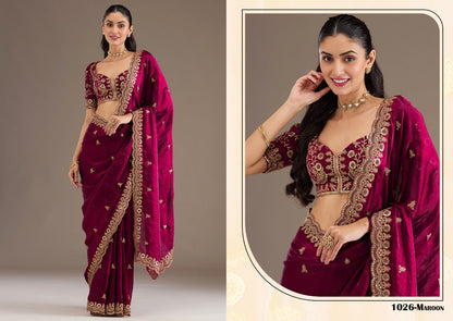 Tissue Saree with Sequin Work