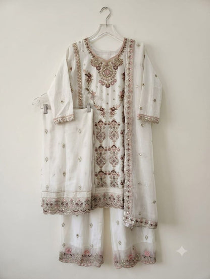 Pure Fandy Silk Embroidered Salwar Kameez